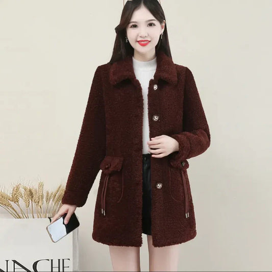 Women's Warm Medium-Length Lapel Jacket（50% OFF）