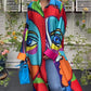 Personalized abstract MAXI SHIRT DRESS
