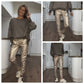 Gold Faux Leather Joggers with Pockets