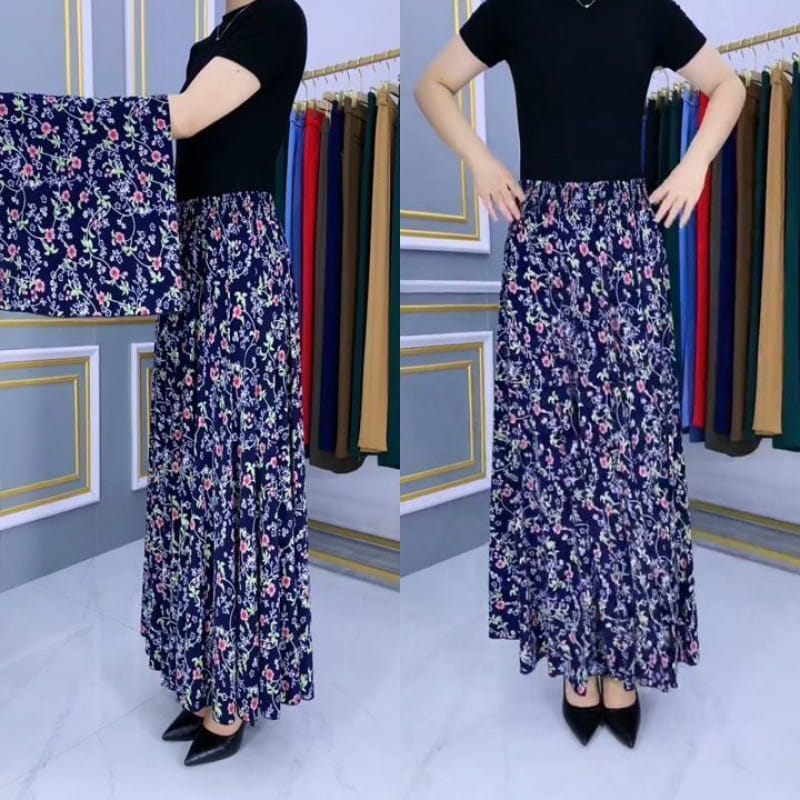 🎉Spring Hot Sale🎉Elastic Waist Pleated Maxi Skirt