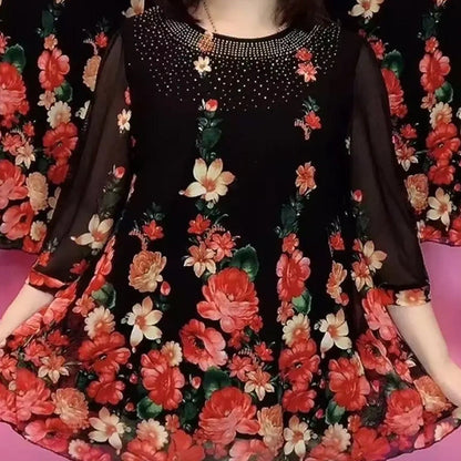 Women’s Floral Print Flare Tunic