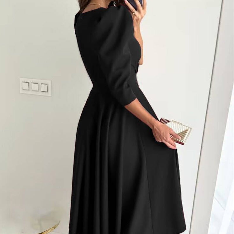 🌸Spring Specials💐 Women's V-Neck Pleated Waist-slimming Midi Dress