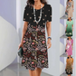 Women's Elegant Floral Print Round Neck Dress🌺