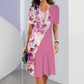 Women's Elegant Floral Print Round Neck Dress🌺