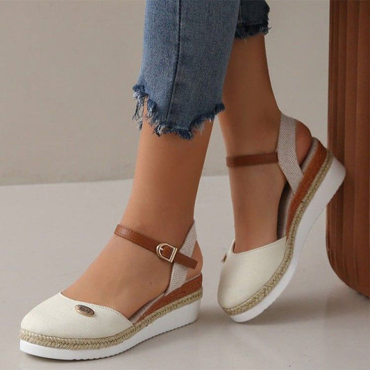💫Women’s Closed-Toe Platform Wedge Buckle Sandals😍