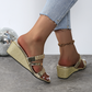 🌴Summer Specials🌴Trendy Crystal-Adorned Wedge Sandals✨