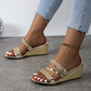 🌴Summer Specials🌴Trendy Crystal-Adorned Wedge Sandals✨