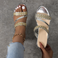 🌴Summer Specials🌴Trendy Crystal-Adorned Wedge Sandals✨