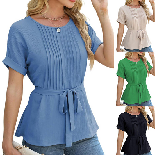 2025 New Product Promotion 50%🎉Women’s Tie Waist Peplum Top👚