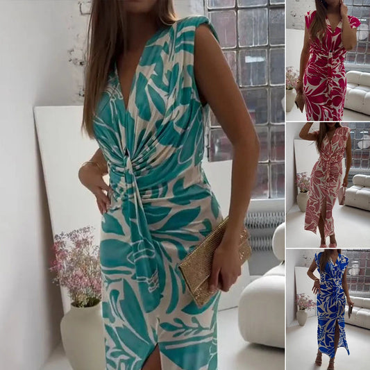 Sleeveless Printed Slit Dress🌟