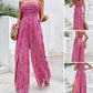 Women's Printed High-Slit Strapless Jumpsuit