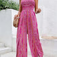 Women's Printed High-Slit Strapless Jumpsuit