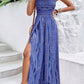 Women's Printed High-Slit Strapless Jumpsuit