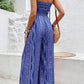 Women's Printed High-Slit Strapless Jumpsuit
