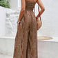 Women's Printed High-Slit Strapless Jumpsuit