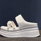 Women's Rhinestone Thick Platform Slip-On Sandals💎