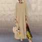 Women's Long Vintage Floral Print Round Neck Dress💖