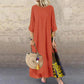 Women's Long Vintage Floral Print Round Neck Dress💖