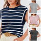 Women's Fashionable Versatile Striped Sleeveless Top