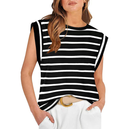 Women's Fashionable Versatile Striped Sleeveless Top