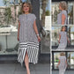 Women's Loose Striped Button Down Long Dress👗