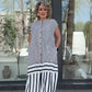 Women's Loose Striped Button Down Long Dress👗