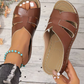 Women's Breathable Cozy Flat Sole Faux Leather Sandals🔥