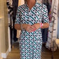 🌟Shirt Collar Geometric Pattern Short-Sleeve Dress