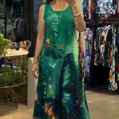 Women’s Loose Printed Sleeveless Maxi Dress🌺