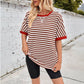 🔥🔥🔥Women's Relaxed Fit Striped Tee