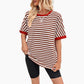 🔥🔥🔥Women's Relaxed Fit Striped Tee