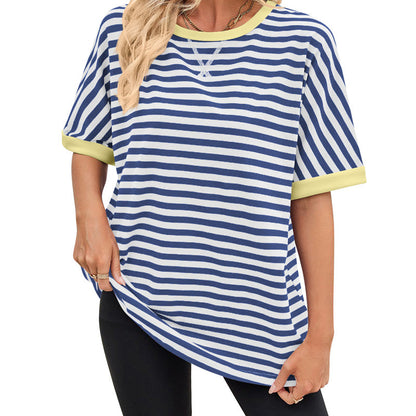 🔥🔥🔥Women's Relaxed Fit Striped Tee