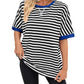 🔥🔥🔥Women's Relaxed Fit Striped Tee