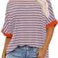 🔥🔥🔥Women's Relaxed Fit Striped Tee