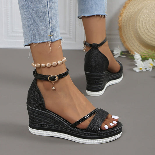 ✨Shiny Platform Wedge Sandals for Women