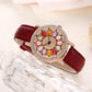 💎Women's Rotating Dial Watch with Colored Simulated Diamonds✨
