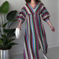 ⏰LAST DAY PROMOTION - 50%OFF💖Women's Printed Color-Block V-Neck Maxi Dress