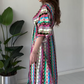 ⏰LAST DAY PROMOTION - 50%OFF💖Women's Printed Color-Block V-Neck Maxi Dress