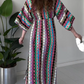 ⏰LAST DAY PROMOTION - 50%OFF💖Women's Printed Color-Block V-Neck Maxi Dress