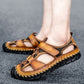 🔥Men's Breathable Knit Faux Leather Sandals👣