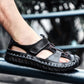 🔥Men's Breathable Knit Faux Leather Sandals👣