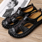 🔥Men's Breathable Knit Faux Leather Sandals👣