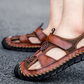 🔥Men's Breathable Knit Faux Leather Sandals👣