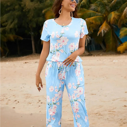 🎁Hot Sale 57% OFF⏳Women's Printed Top & Pants Sleepwear Set