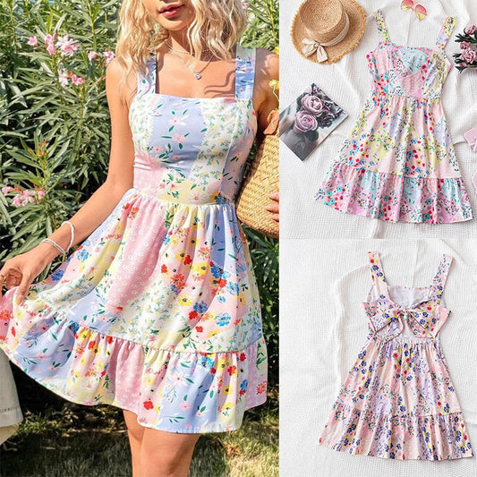 🌸 Romantic Bloom! Floral printed sleeveless mini dress 👗