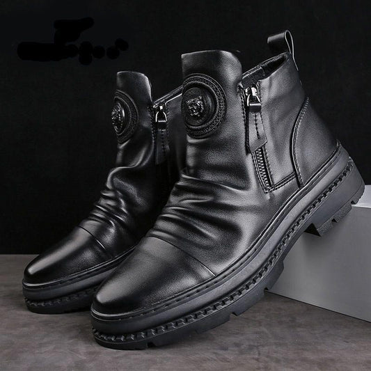 🔥 Men’s Classic Casual Side-zip Leather Boots-[Best Gift]