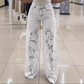 ⏳Time-limited Special⏰High Waisted Lace Splicing Jeans