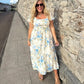 🏖️Summer Hot Sale 51% OFF🌼Women's Printed Square Neck Pleated Short Sleeve Dress