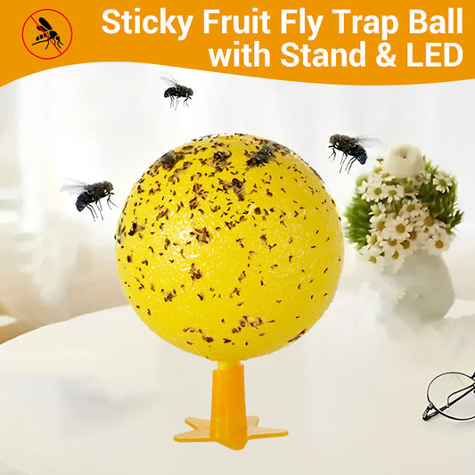 🔥2025 HOT SALE🔥Sticky Fruit Fly Trap Ball with Stand & LED
