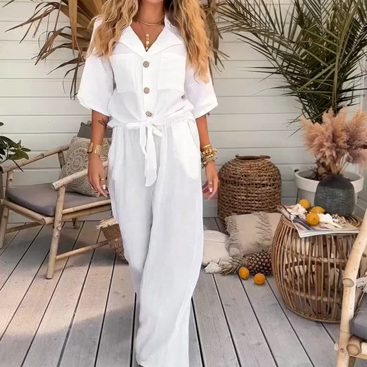🌺 Women's Solid Color Loose Two Piece Set👚